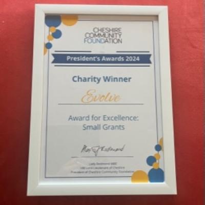 Evolve NW - Cheshire Community Foundation Charity Winner